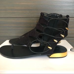 Aldo Athena Black & Gold Sandal